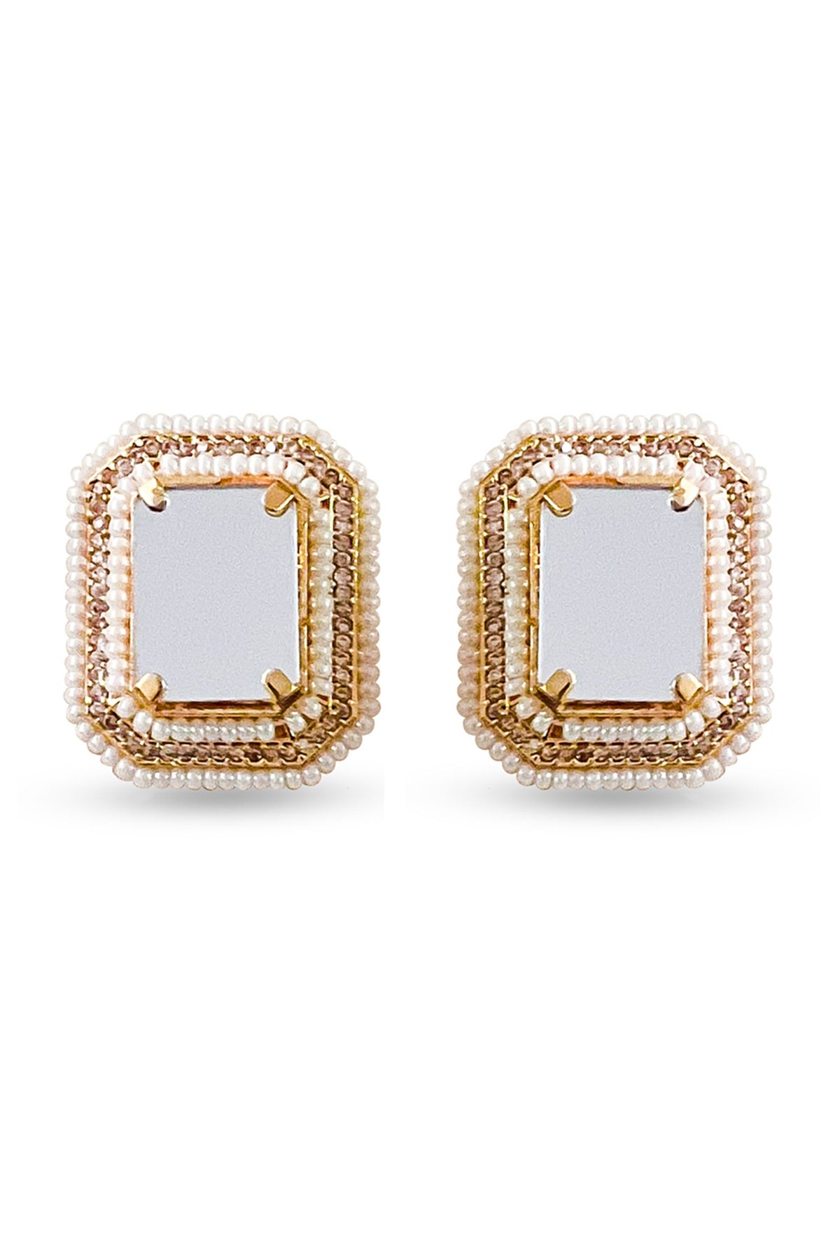 Gold Plated Mirror Earrings