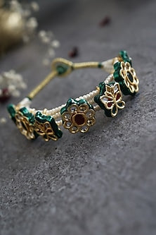 Gold Finish Kundan Bracelet