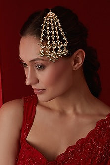 Gold Finish Kundan & Pearl Pasa