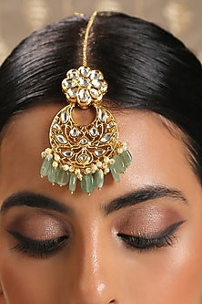 Gold Plated Kundan Maang Tikka