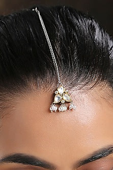 Gold Plated Cubic Zirconia Maangtikka