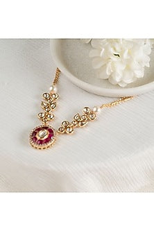 Gold Plated Moissanite Stone Handcrafted Necklace