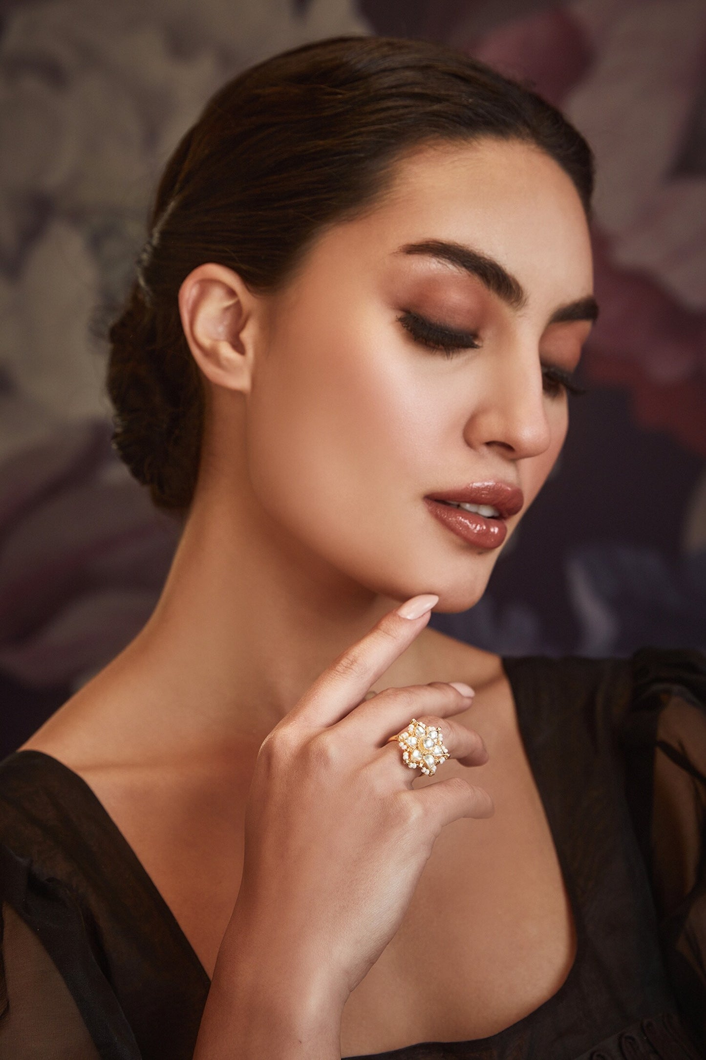 Floral Kundan Ring