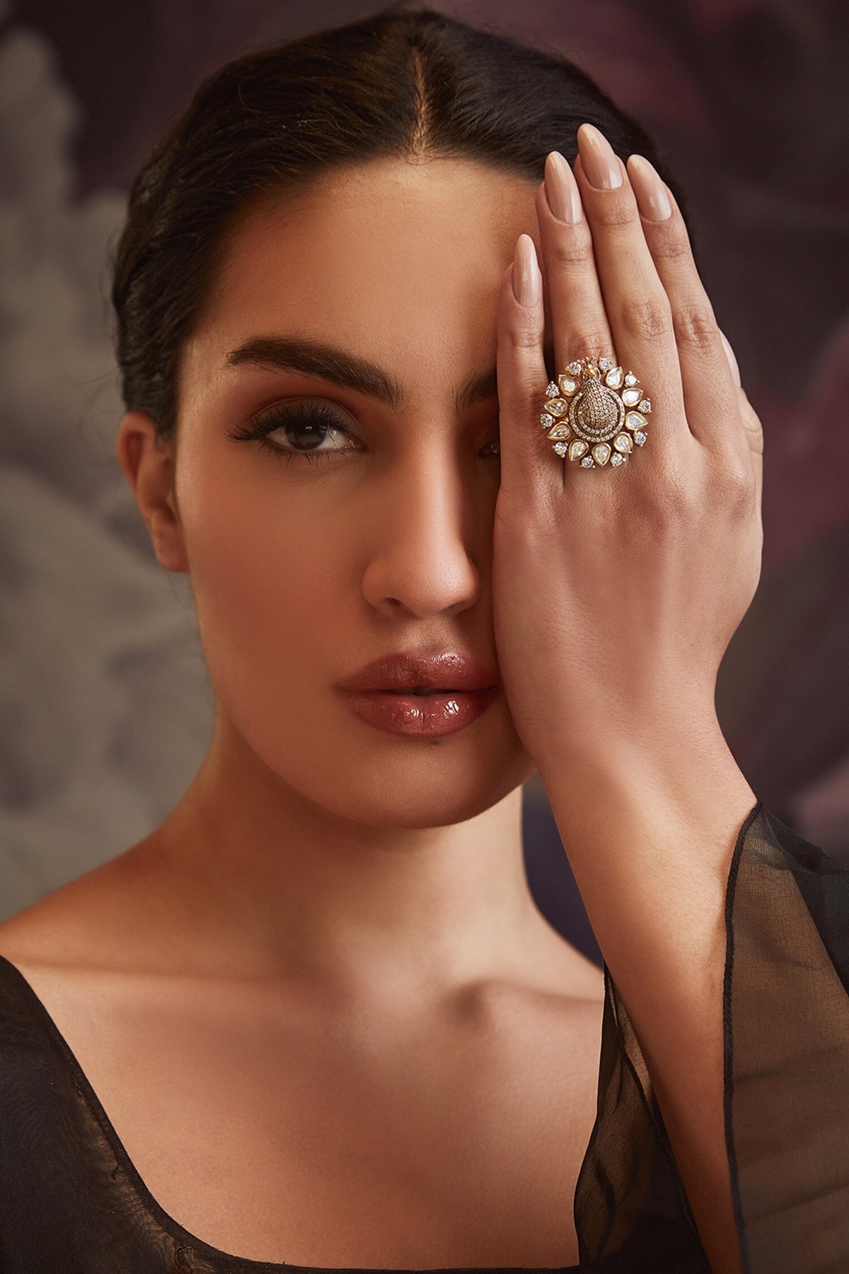 Antique Peacock Polki Ring