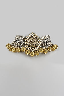Two-Tone Finish Kundan Polki Temple Choker Necklace