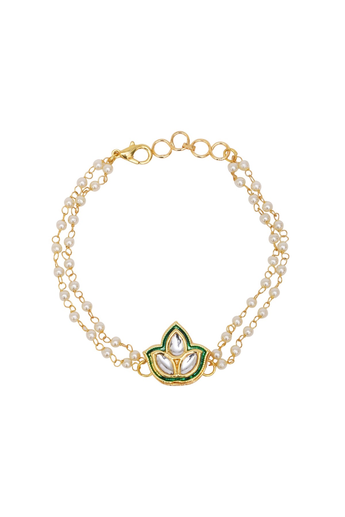 Gold Finish Meenakari Bracelet