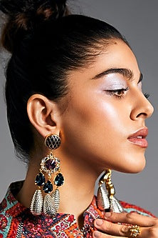 Gold Plated Swarovski Pearl & Crystal Earrings
