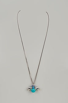 Black Rhodium Finish Crystal & Glass Beaded Long Necklace