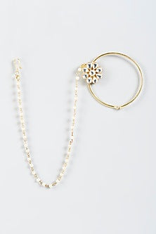 Gold Finish Floral Nath