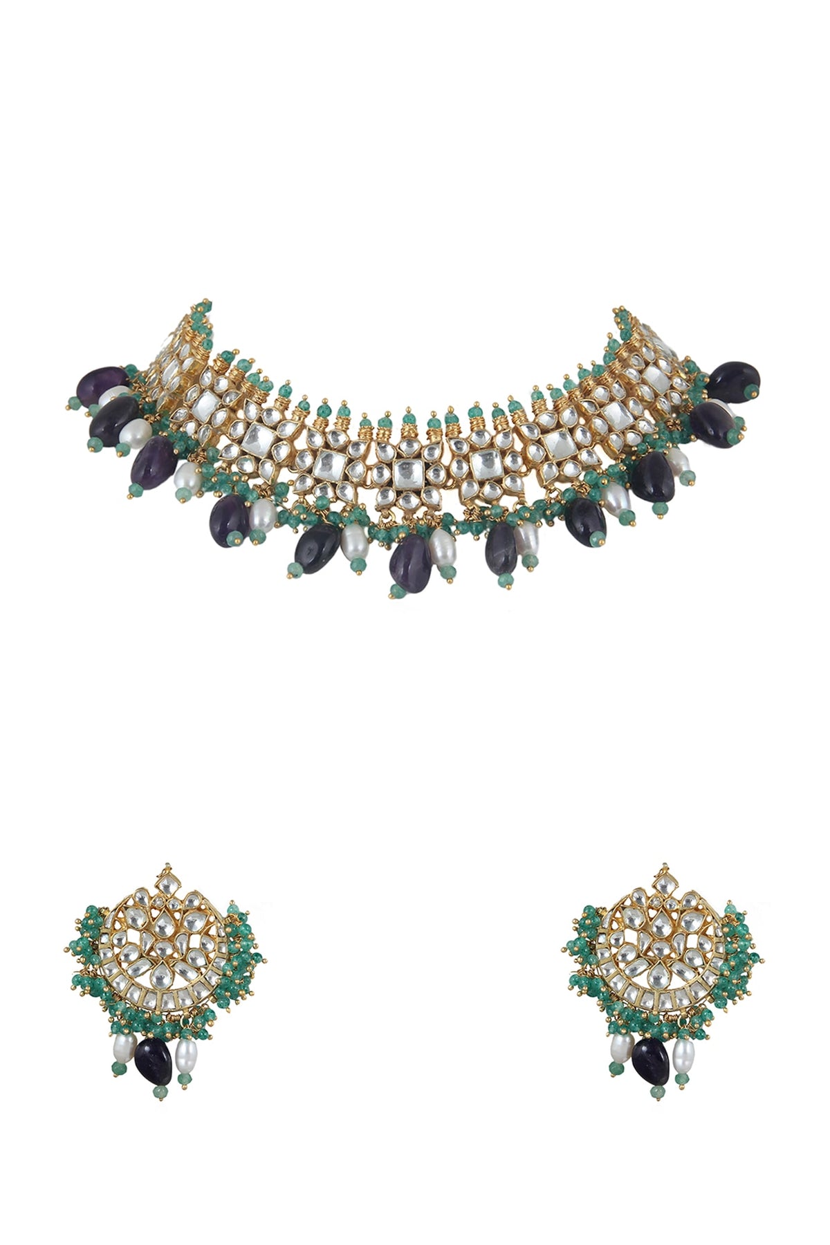 Gold Plated Beaded Necklace Set