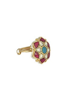 Gold Plated Multi Colored Stone Ring