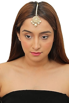 Gold Plated Beaded Maang Tikka