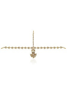 Gold Finish Jadau & Pearl Mathapatti