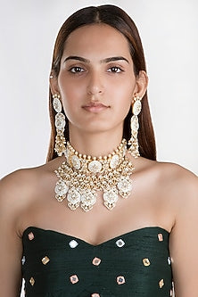 Gold Plated Meenakari Choker Necklace