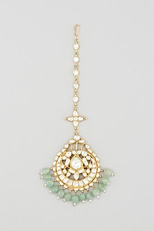 Gold Plated Jadtar Stone Maang Tikka