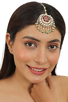 Gold Plated Maang Tikka In Copper & Silver Mix