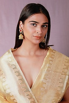 Gold Plated Pearl & Beaded Rajwadi Peacock Choker Necklace Set
