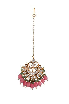 Gold Plated Pearl & Beaded Maangtikka