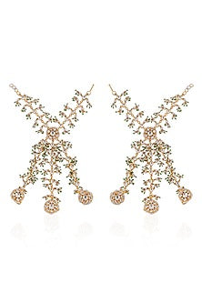 Gold Plated Pearl & Beaded Hathphool