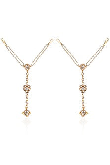 Gold Plated Pearl & Beaded Hathphool