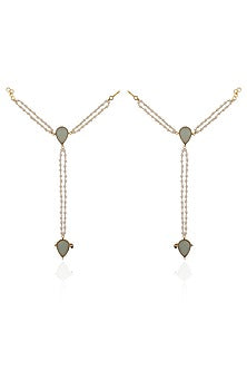 Gold Plated Pearl & Beaded Hathphool