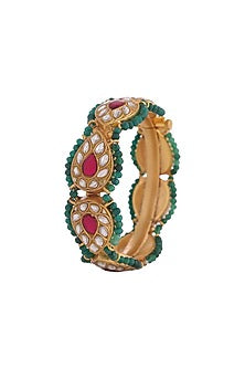 Gold Plated Pearl & Beaded Bangle