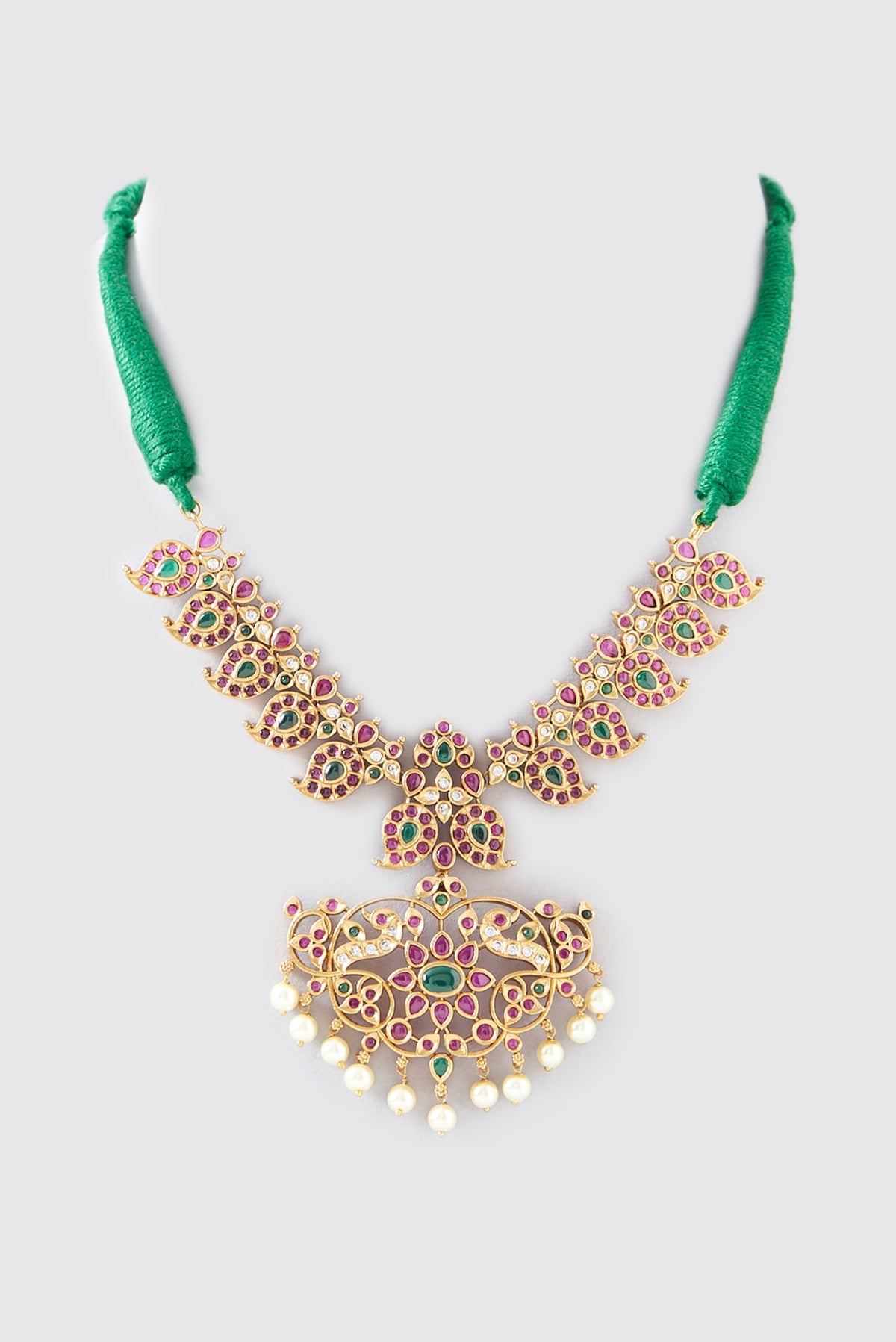 Gold Finish Kundan Polki Necklace