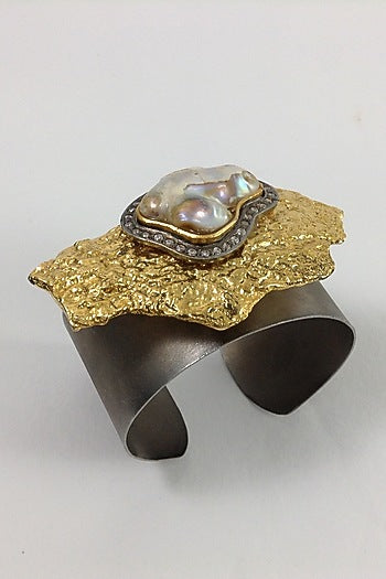 Gold & White Finish Pearl Bracelet