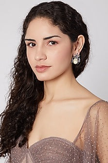White Finish Baroque Pearl Earrings