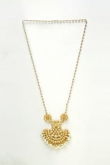Gold Finish Kundan Polki Long Necklace