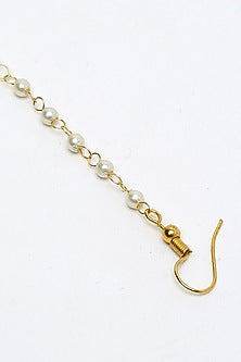 Gold Finish Kundan Polki & Pearl Maang Tikka