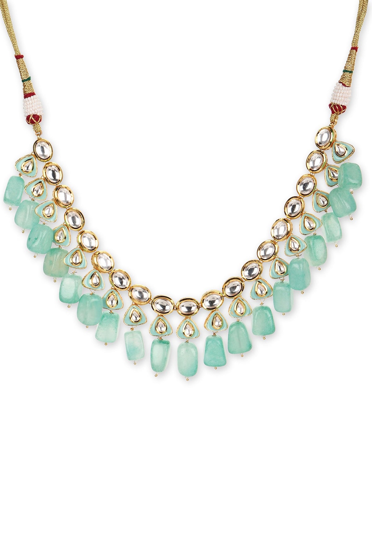 Gold Finish Kundan Polki Choker Necklace