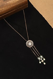 Gold Finish Kundan Polki Long Necklace