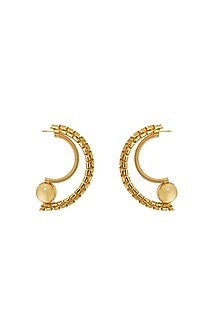 Gold Plated Enameled Dangler Earrings