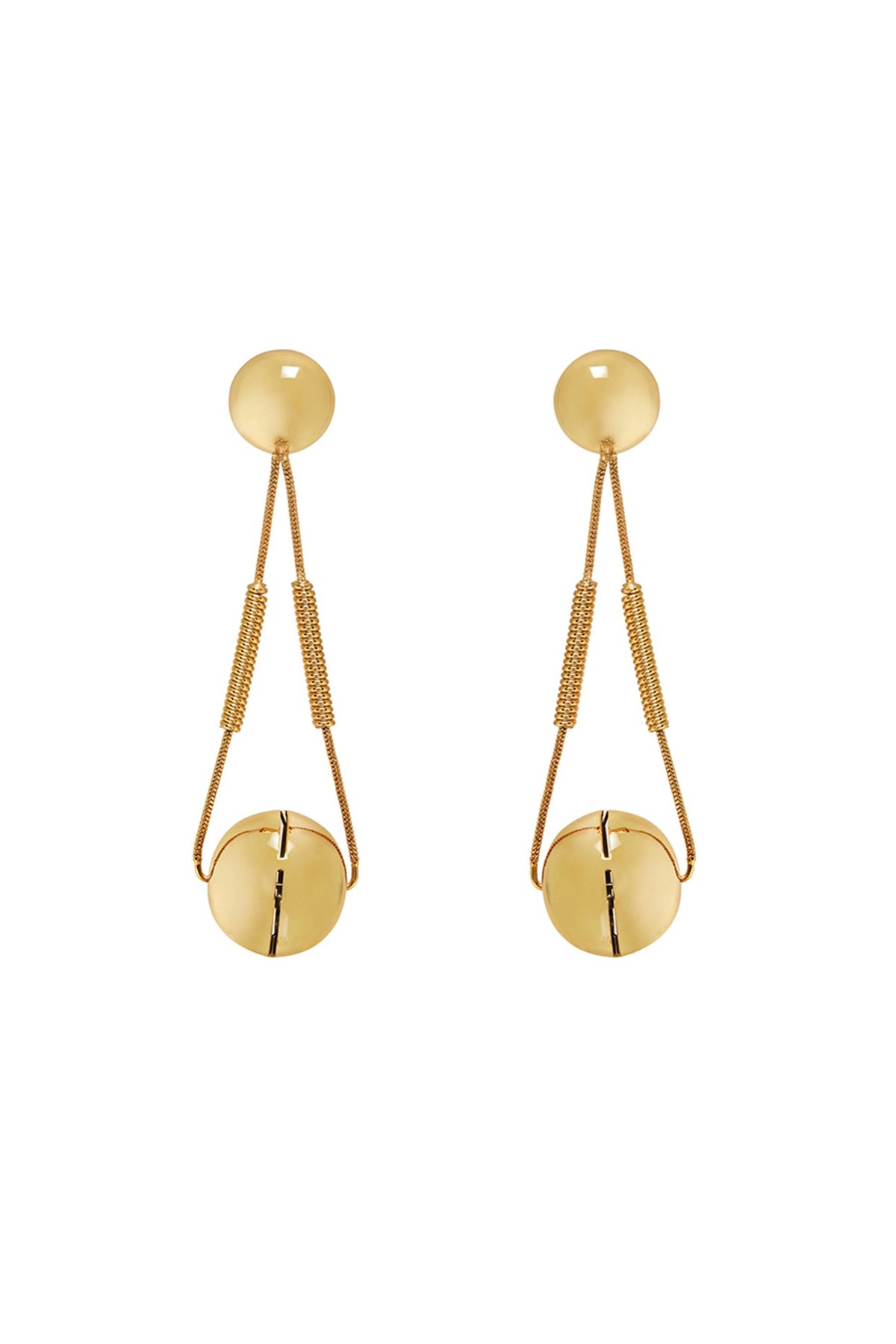 Gold Plated Enameled Drop Earrings