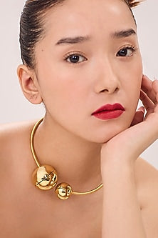 Gold Finish Choker Necklace