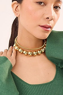 Gold Finish Choker Necklace