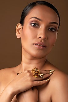 Gold Finish Rose Ring