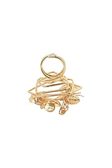 Gold Finish Honeycomb Ring