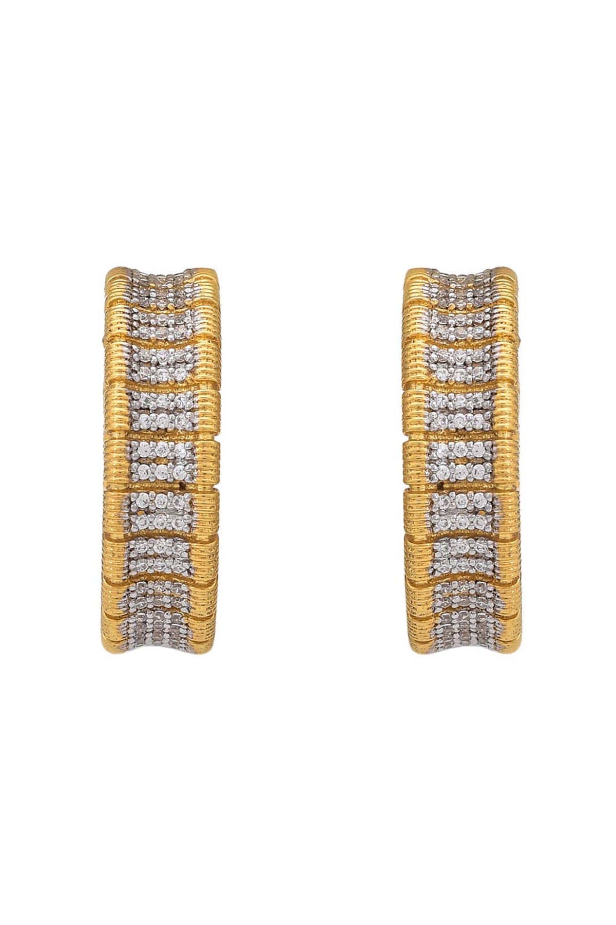 Gold Plated Hoop Earrings In Sterling Silver