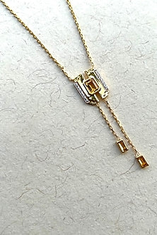 Gold Plated Citrine Pendant Necklace In Sterling Silver