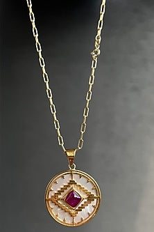 Gold Plated Ruby Pendant In Sterling Silver