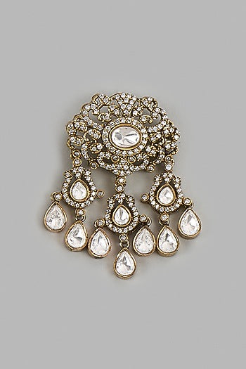 Gold Victorian Polki Brooch