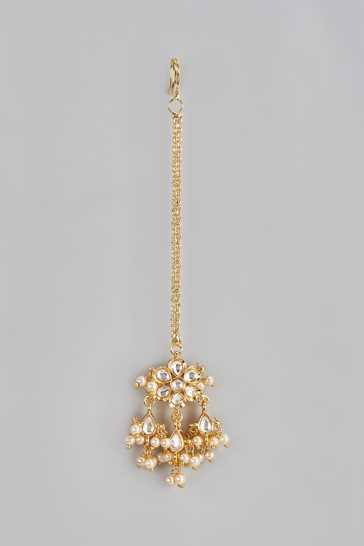 Gold Finish Kundan Polki Maangtikka