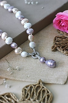 Purple & Peach Pearl Necklace