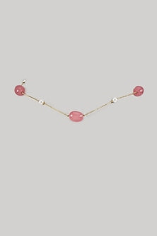 White Finish Pink Beaded Necklace