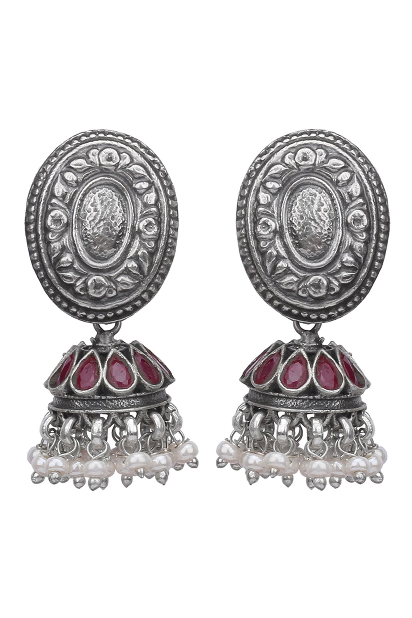 Liba Leaf Carved Jhumkas