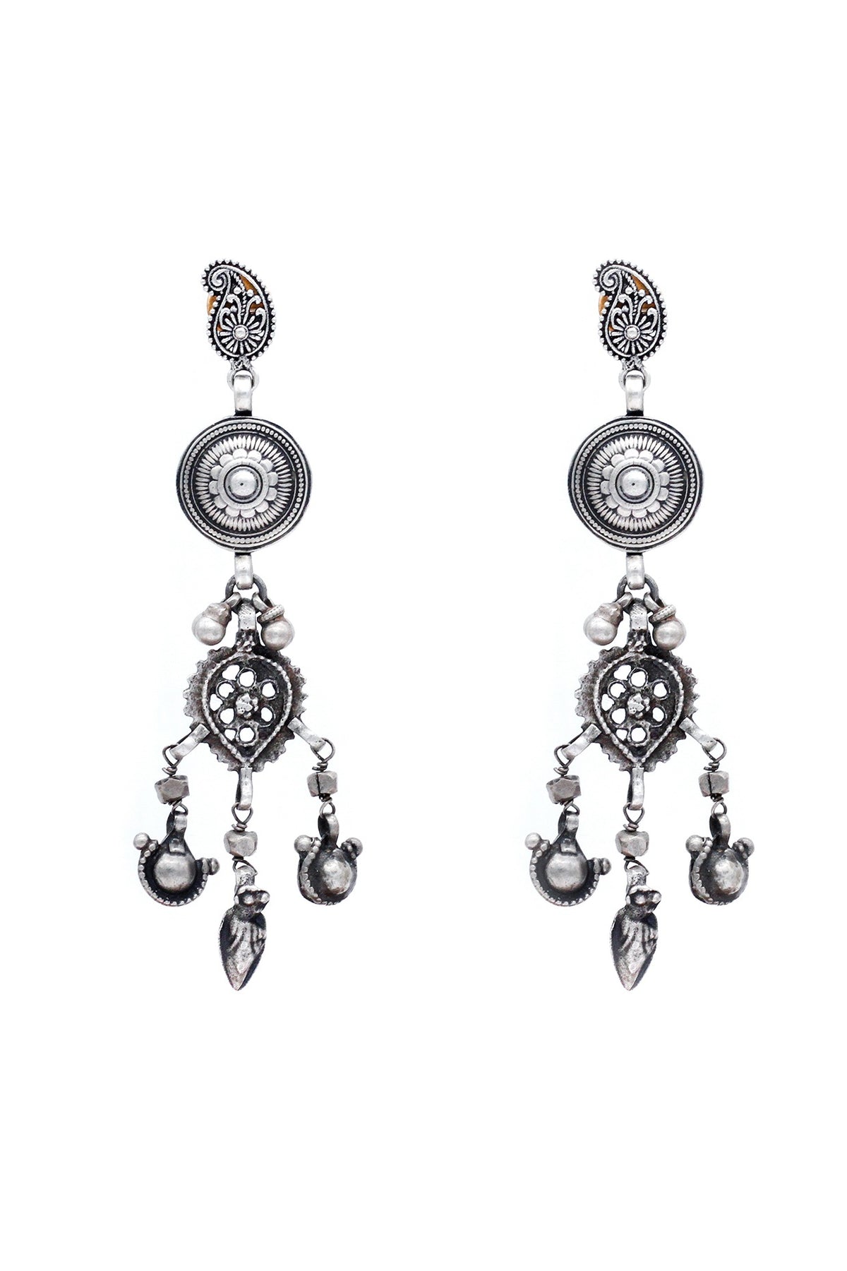 Silver Finish Dangler Earrings In Sterling Silver