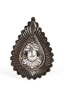 Silver Finish Leaf Ring In Sterling Silver
