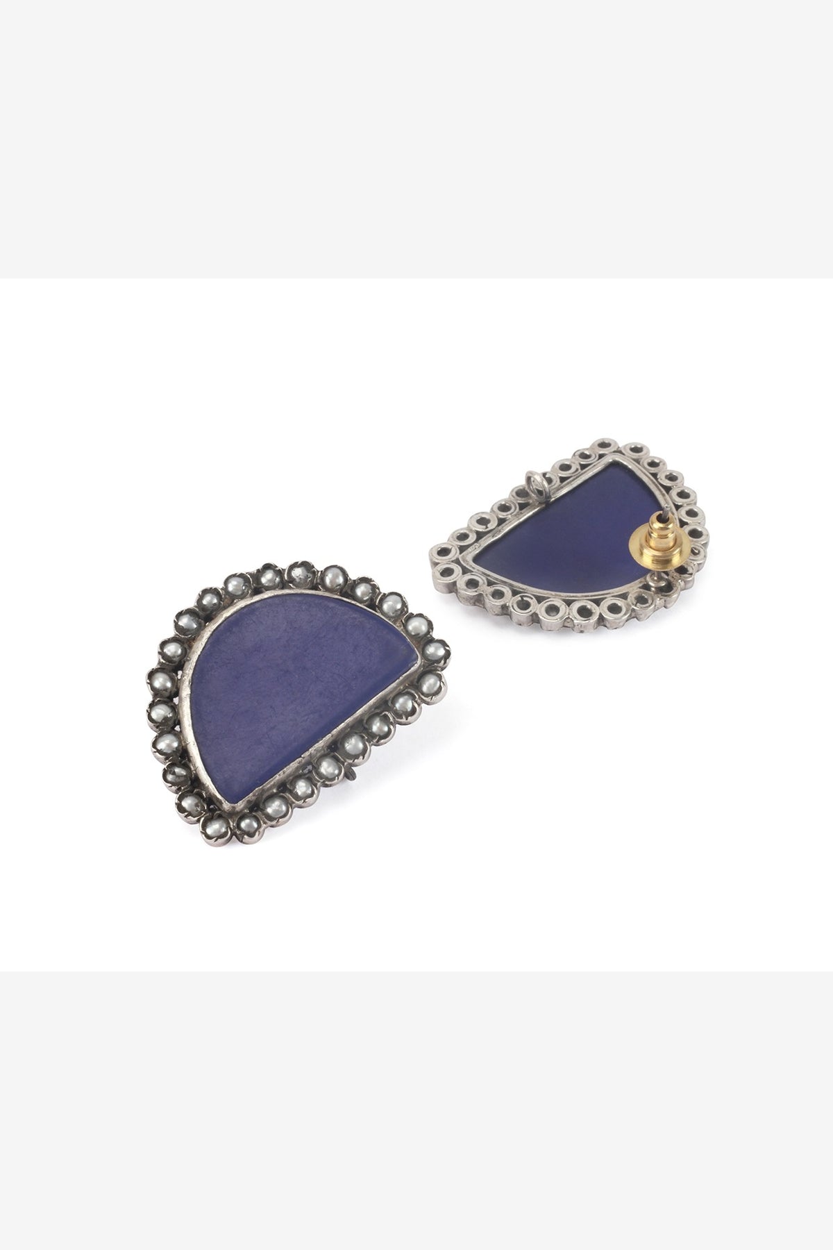 Purple Stone Handcrafted Earrings In Sterling Silver